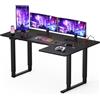 FLEXISPOT QS+180 * 110cm Scrivania Regolabile in Altezza a Forma di L Con Doppio Motore - Standing Desk Elettrica Con Telaio in Acciaio - 4 Gambe