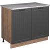 Vicco Mobile lavello cucina Fame-Line, Grigio scuro/Rovere dorato, 100 cm, PL Marmo, per la combinazione con altri moduli della serie Fame-Line