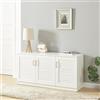 [en.casa] Armadio Scarpiera Mobile Portascarpe con 3 Ante a Persiana e Ripiani Inclinati 62 x 125 x 36 cm MDF Bianco