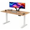 POKAR Scrivania Regolabile in Altezza Elettrica 120x70 cm | Piano Massiccio 25mm | Pannello Memory, USB-C e USB-A | Scrivania Motorizzata per Smart Working | Telaio Bianco, Piano Quercia Craft Oro