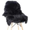 YIHAIC Pelliccia sintetica Tappeto vello di pecora, Pecora Agnello imitazione pelliccia sintetica decorativa, Capelli lunghi imitazione cotone letto divano Matte Tappetino da bagno (nero, 75 x 120cm)