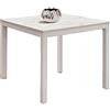 KONTE.DESIGN Tavolo TROPEA in legno, finitura marmo statuario e metallo verniciato bianco, allungabile 90x90 cm - 180x90 cm