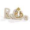 Paben Articoli Religiosi Presepe Gruppo Natività Bambino con Scritta Peace 11,1 Cm in Resina