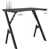 vidaXL Scrivania da Gaming con Gambe a Y Nera 90x60x75 cm
