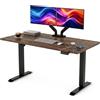 POKAR Scrivania Regolabile in Altezza Elettrica 180x80 cm | Piano Massiccio 25mm | Pannello Memory, USB-C e USB-A | Scrivania Motorizzata per Smart Working | Telaio Nero, Piano Quercia Davos