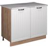 Vicco Mobile lavello cucina Fame-Line, Bianco rustico/Rovere dorato, 100 cm, PL Marmo, per la combinazione con altri moduli della serie Fame-Line
