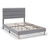 HOMN LIVING Letto Imbottito Aroma 30 cm, Base Materasso, Rete a doghe in Legno, Montaggio Facile, 150x190 cm, Grigio Chiaro