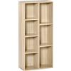 HOMCOM Libreria cubo a ripiani con 7 scomparti per soggiorno, camera da letto, ufficio - 50L x 24D x 106H cm, legno naturale