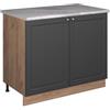 Vicco Mobile lavello cucina Fame-Line, Oro-antracite rustico/Rovere dorato, 100 cm, PL Marmo, per la combinazione con altri moduli della serie Fame-Line