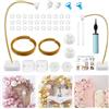 Bocguy Kit di Arco per Palloncini, 2,5 m e 1,5 m, Struttura per Palloncini Altezza Regolabile 2m, Struttura Metallica Telescopica Riutilizzabile per Feste, Matrimoni, Compleanni (Dorato, Il Piccolo)