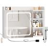 BEWISHOME Specchio Bagno Contenitore con Luci a LED 3 Tonalità Regolabili