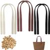 Towviy Tracolla per Manico della Borsa, 3 Paia di Manico della Borsa in Pelle con 30 Paia di Unghie, Accessori per la Borsa di DIY, Nero Marrone Beige