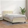 Teenpull Letto a molle con rivestimento in ecopelle color crema, 90 x 190 cm, con materasso a molle insacchettate e coprimaterasso, testiera regolabile, struttura stabile per camera da letto e camera