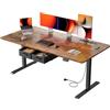 SOLAVERO Scrivania Regolabile in Altezza, 160 x 80 cm Scrivania Motorizzata con Presa, Porta USB-C, 2 Cassetti Rimovibili, Controlli Memoria e Sistema Anti-Collisio, Standing Desk Marrone