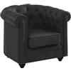 Vente-unique - Poltrona in Pelle di bufalo Nera - CHESTERFIELD