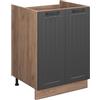 Vicco Mobile lavello cucina Fame-Line, Grigio scuro/Rovere dorato, 60 cm, per la combinazione con altri moduli della serie Fame-Line