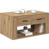 vidaXL Tavolino da Salotto Rovere Artigianale 80 x 50 x 40 cm, Tavolino da caffè Rustico, Design Rettangolare, Spazio Ampio, Moderno per Il Soggiorno, Stile Basso