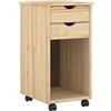 vidaXL Mobile con Ruote Marrone 34 x 39 x 65,5 cm, Scrivania Studio, design rettangolare minimalista, con tanto spazio, rotelle per ufficio a casa, mobile in MDF per organizzare