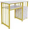 Madelynn Tavolo per manicure 100 x 40 x 76 cm, 3 cassetti, portata 30 kg, fissaggio a pavimento, ampia superficie di lavoro, tavolo per manicure per ufficio e salone di manicure