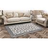 Confezioni Giuliana Tappeto arredo cinigliato Jacquard Antiscivolo Classico Damascato Zaffiro Grigio Made in Italy - 85x150