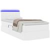 vidaXL Letto con contenitore e LED Bianco Puro 100 x 200 cm
