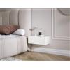 3E 3xE living.com Comodino sospeso con cassetto - frontale scanalato, listelli - colore: Bianco, 40 x 20 x 16 cm