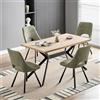 LEWE Set Sala da Pranzo, 140 X 80 X 76 Cm Tavolo da Pranzo Rettangolare in Legno con 4 Sedie da Pranzo, Imbottite, Senza Braccioli, Per Cucina, Sala da Pranzo e Soggiorno, Grigio Verde