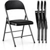 Asdsed Set di 4 Sedie Pieghevoli Imbottite, Portata Fino a 160 kg, Comodo ed Stabili, Risparmia Spazio, per Soggiorno, Giardino, Esterno, Campeggio, Balcone Interni, Ufficio, Feste, nero
