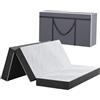 Twirest Materasso pieghevole, materasso in memory foam, spesso 15 cm, ideale per campeggio o viaggio, materasso pieghevole, per adulti, 2 persone (140 x 190 x 15 cm)