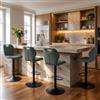 WAFTING Set 4 Sgabelli da Bar Moderni, Sgabelli Cucina Alti Regolabili in Altezza e Girevoli 360°, Sedie con Schienale e Poggiapiedi, per Isola, Bancone e Sala da Pranzo, Inchiostro