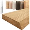 LAMO Manufaktur Mensola sospesa in legno con fissaggio invisibile | Mensola 110 cm per soggiorno, cucina, ufficio | Colore: Rustico Bordo: Naturale | Legno massello, design moderno, effetto sospeso