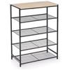 MA MAISON Scaffale a 5 Ripiani 60x30x83h cm-Scaffalatura per Magazzino, Cantina, Officina, Ufficio, Bagno Libreria, Fioriera, Veranda e Scarpiera- Mobiletto Scaffale in Acciaio e Legno