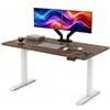 POKAR Scrivania Regolabile in Altezza Elettrica 160x60 cm | Piano Massiccio 25mm | Pannello Memory, USB-C e USB-A | Scrivania Motorizzata per Smart Working | Telaio Bianco, Piano Quercia Davos