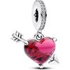 Doyafer Ciondolo Freccia A Forma Di Cuore Cupido 925 Argento Charm Compatibile Con Braccialetto Donna Festival Gioielli Regali Per La Famiglia