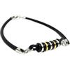 Damiano Argenti Damiano Bracciale Uomo in Argento 925 e Caucciù Anellini Bianchi e Dorati Argento