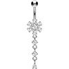 PIERCINGLINE Piercing da ombelico in titanio | fiore in argento 925 | Piercing a banana | colori assortiti e Titanio, colore: argento, cod. TBX312-SI