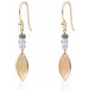 WANDA PLATA Orecchini pendenti in pietre naturali, labradorite, calcedonio e pietra di luna, placcati in oro 18 carati, fatti a mano, confezione regalo inclusa
