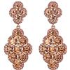 EVER FAITH Orecchini Donna da sposa Rombo Rhinestone cristallo Hollow Lampadario Pendente Colore Champagne