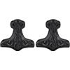 JHBTFQ Vichingo Orecchini per Uomini Donna Acciaio Inossidabile Martello di Thor Mjölnir Nordico Rune Argento/Nero/Oro Gioielli da Regalo,Thor hammer black