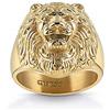Guess, anello a forma di testa di leone, da uomo, in acciaio inox, placcato oro e Acciaio inossidabile, 62 (19.7), cod. UMR78001-62