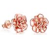 LINSTER Orecchini a forma di rosa Orecchini a fiore in argento sterling 925 Orecchini a bottone in oro rosa Gioielli Regali per donne Ragazze Mamma Madre Moglie Fidanzata
