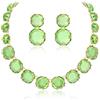 EVER FAITH Set di orecchini con collana e girocollo con strass verde chiaro, set di bigiotteria Art Deco bohémien di Rotondo Cristallo per donne ragazze