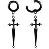 Vankula Orecchini a cerchio in acciaio inox, per uomo e donna, 4 mm, 6 mm, 8 mm, Metallo