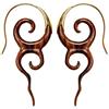 81stgeneration Orecchini a Doppia Spirale in Legno con Ganci in Ottone Dorato | Orecchini Pendenti in Legno | Orecchini Tribali Marroni Fatti a Mano per Donna | Gioielli Boho Beach Festival