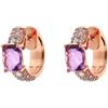 BRONZALLURE Orecchini Donna placcati Oro 18k - Orecchini a Cerchio Anallergici con Pavé di Cubic Zirconia Viola - Gioielli Made in Italy - Idea Regalo Compleanni, Anniversari, Festa Donna, Festa Mamma