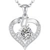 LOUISA SECRET Collana donna cuore Capital con Placato di rodio e oro 18K
