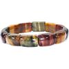 RICHRAIN Bracciale in pietra occhio di tigre, occhio di toro e occhio di falco, fatto a mano, Taglia unica, Pietra