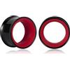 Vankula Dilatatori Lobo Double Flared tunnel dilatatore orecchie Bicolore di Base in Acciaio inossidabile lobi piercing espansori Gioielli Uomo Donna 25mm(1) Nero Rosso