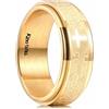 King Will Anello con croce di preghiera da 8 mm, in acciaio inox, color oro e argento, con incisione della Bibbia, comodo da indossare, W 1/2(65.91mm), Acciaio inossidabile, Nessuna pietra preziosa