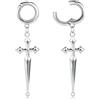 Vankula Orecchini a cerchio in acciaio inox, per uomo e donna, 4 mm, 6 mm, 8 mm, Metallo